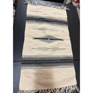 Ortega’s Weaving Shop Chimayo New Mexico 100% Wool Hand Woven 27”x14.75”